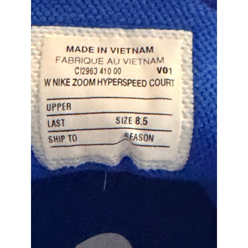 Nike Zoom Hyperspeed Court Womens 8.5 Volleyball Shoes Blue White CI2963-410 - Picture 6 of 10